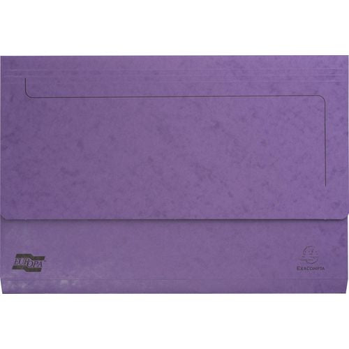 Exacompta Europa Document Wallet 4794Z A4, Foolscap Mottled Pressboard 35.7 (W) x 0.3 (D) x 24.5 (H) cm Lilac Pack of 25