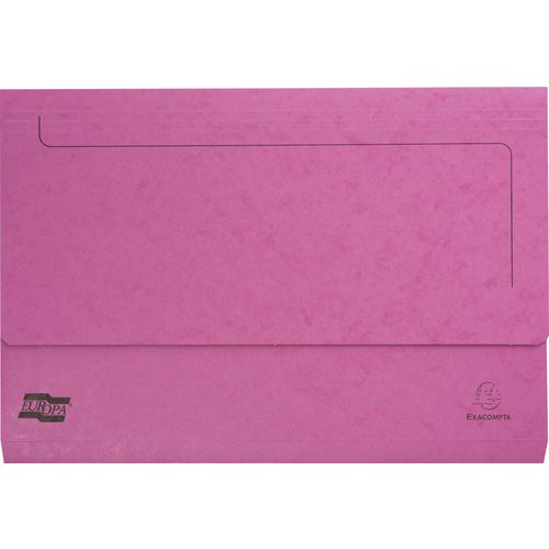 Exacompta Europa Document Wallet 3091Z A4, Foolscap Mottled Pressboard 35.7 (W) x 0.3 (D) x 24.5 (H) cm Pink Pack of 25