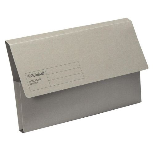 Exacompta Guildhall Document Wallet GDW1-GRYZ A4, Foolscap Manila 35.6 (W) x 0.3 (D) x 24.5 (H) cm Grey Pack of 50