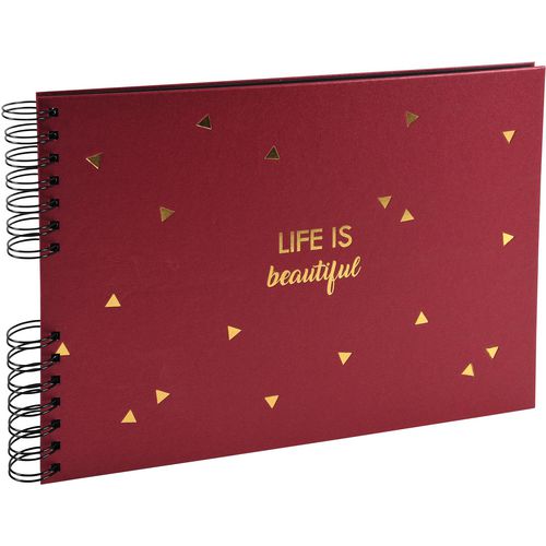 Exacompta Life Photo Album Spiral Hardback Paper 22.8 x 33 x 3 cm Red