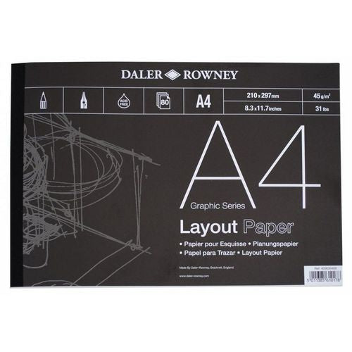 Daler-Rowney Pads 403030400 45 gsm A4 Clear 80 Sheets