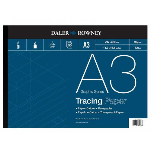 Daler-Rowney Pads 403240300 90 gsm A3 Clear 50 Sheets