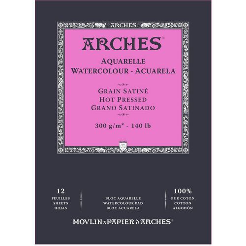 ARCHES 310 x 230 mm Watercolour Pad White 300 gsm 12 Sheets