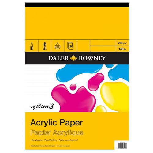 Daler-Rowney Pads 403600300 230 gsm A3 White 20 Sheets