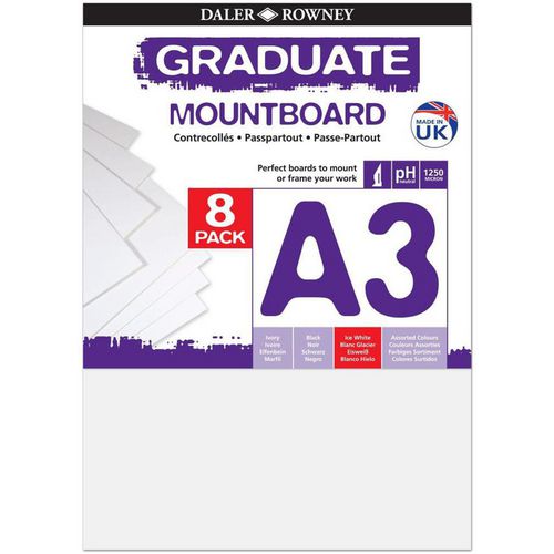 Daler-Rowney Mount Board 329 308 091 Ice White 8 Sheets