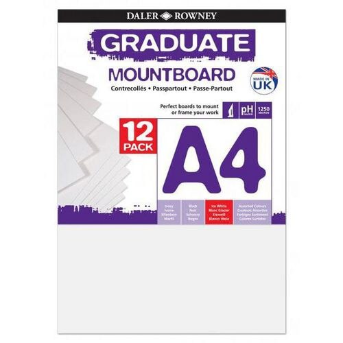 Daler-Rowney Mount Board 329412091 Ice White 12 Sheets