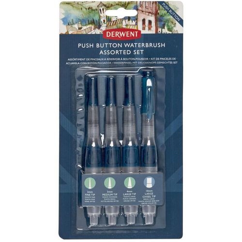 DERWENT Paint Brushes 2305816 Clear 2.65 x 1.38 x 0.27 cm Pack of 4