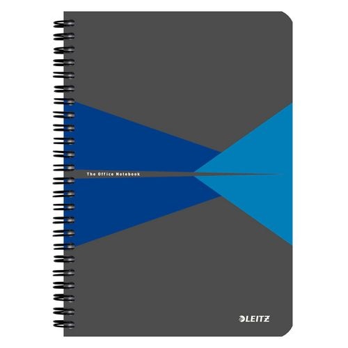 LEITZ Office Wirebound Notebook A5 Ruled Cardboard Blue Perforated Pack of 5