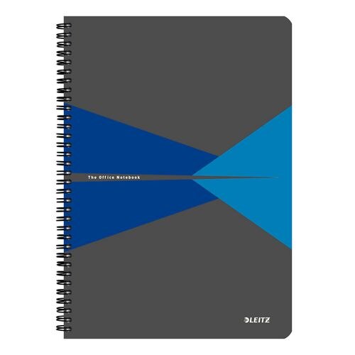 LEITZ Office Wirebound Notebook A4 Ruled Cardboard Blue Perforated Pack of 5