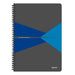 LEITZ Office Wirebound Notebook A4 Ruled Cardboard Blue Perforated Pack of 5