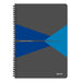 LEITZ Office Wirebound Notebook A4 Ruled PP (Polypropylene) Blue Perforated Pack of 5