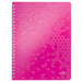 LEITZ Wow Wirebound Notebook A4 Ruled Pink Pack of 6