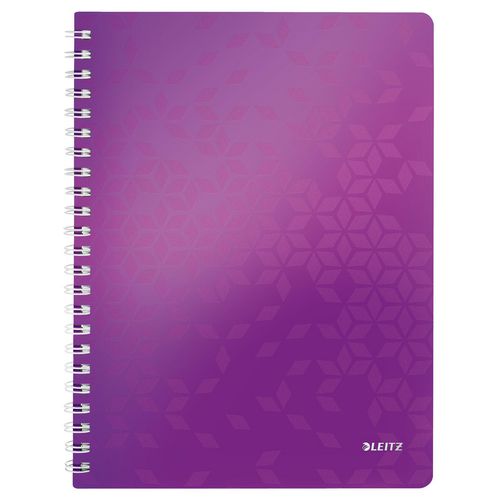 LEITZ Wow Wirebound Notebook A4 Ruled Purple Pack of 6