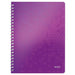 LEITZ Wow Wirebound Notebook A4 Ruled Purple Pack of 6