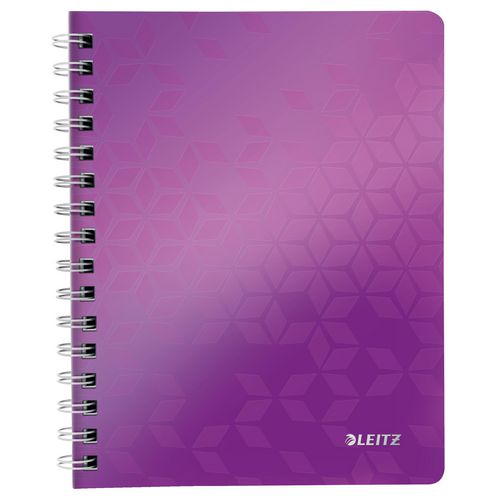 LEITZ Wow Wirebound Notebook A5 Ruled Purple Pack of 6