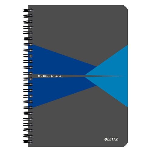 LEITZ Office Wirebound Notebook A5 Ruled PP (Polypropylene) Blue Perforated Pack of 5