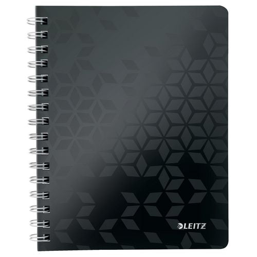 LEITZ Wow Wirebound Notebook A5 Ruled Black