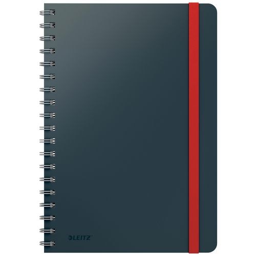 Leitz Cosy B5 Wirebound Notebook 4527 Soft Touch Ruled Grey 160 Pages