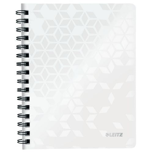 LEITZ Wow Wirebound Notebook A5 Ruled White