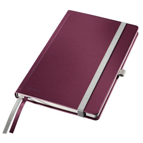 LEITZ Notebook A5 Ruled Paper Garnet Red Not perforated 80 Pages Pack of 5