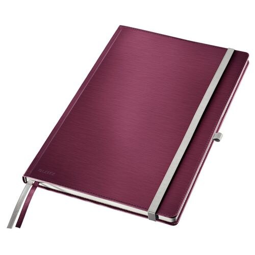 LEITZ Style Notebook A4 Ruled Paper Garnet Red Not perforated 80 Pages Pack of 5