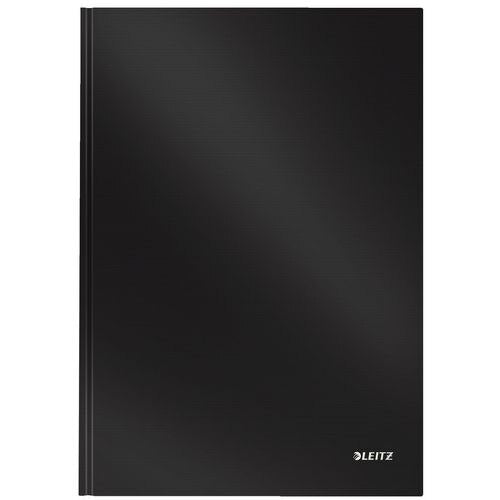 LEITZ Solid Casebound Notebook A4 Ruled Paper Black Not perforated 80 Pages Pack of 6