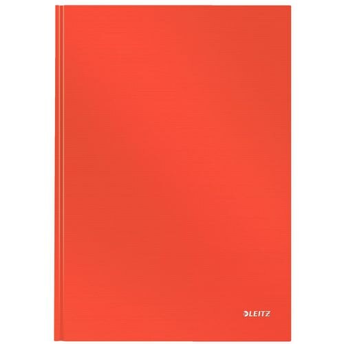 LEITZ Casebound Notebook A4 Ruled Paper Light Red Not perforated 80 Pages Pack of 6