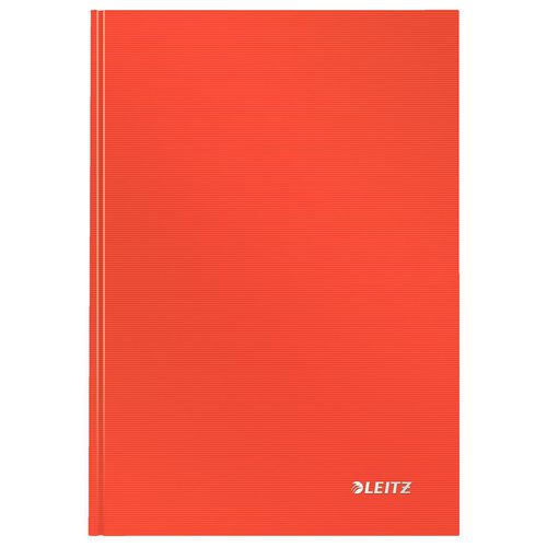 LEITZ Solid Casebound Notebook A5 Ruled Paper Light Red Not perforated 80 Pages Pack of 6