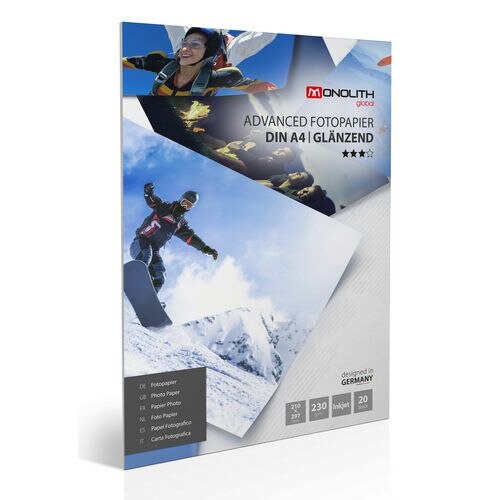 Monolith Photo Paper Glossy A4 230 gsm White 20 Sheets