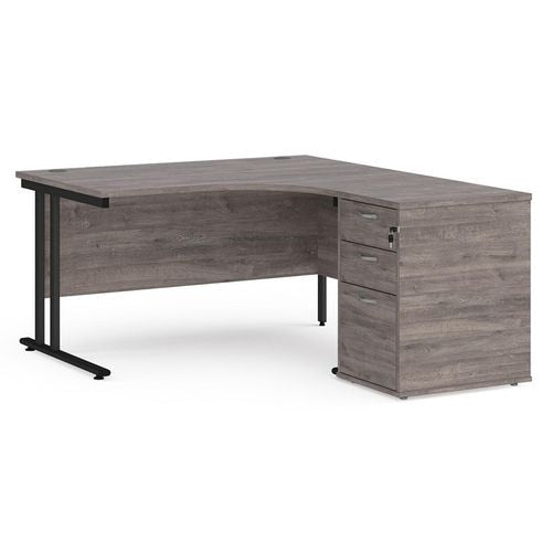 Dams International Desk with Pedestal EBK14RGO 1,400 x 1,626 x 725 mm