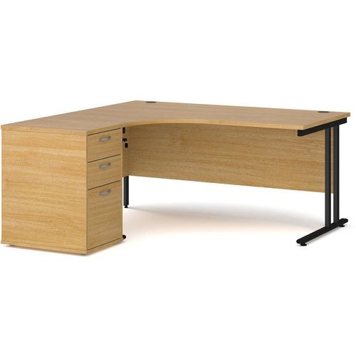 Dams International Desk with Pedestal EBK16LO 1,600 x 1,626 x 725 mm