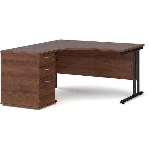 Dams International Desk with Pedestal EBK14LW 1,400 x 1,626 x 725 mm