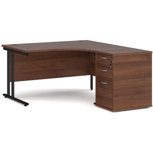 Dams International Desk with Pedestal EBK14RW 1,400 x 1,626 x 725 mm