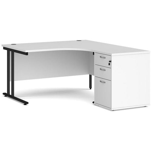 Dams International Desk with Pedestal EBK14RWH 1,400 x 1,626 x 725 mm