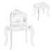 HOMCOM Kids' Dressing Table Set 311-037 MDF, Acrylic 40 (W) x 63 (D) x 85.5 (H) mm White