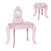 HOMCOM Kids' Dressing Table Set 311-036 MDF, Acrylic 36 (W) x 60 (D) x 88 (H) mm Pink