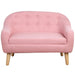 HOMCOM Kids Sofa 310-028PK Polyester Fiber, Wood, Sponge, PP 51 (W) x 76 (D) x 53.5 (H) mm Pink