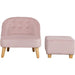 HOMCOM Sofa 310-062V70PK Eucalyptus Wood, Sponge, Dutch Velvet, PP 51 (W) x 51 (D) x 50 (H) mm Pink