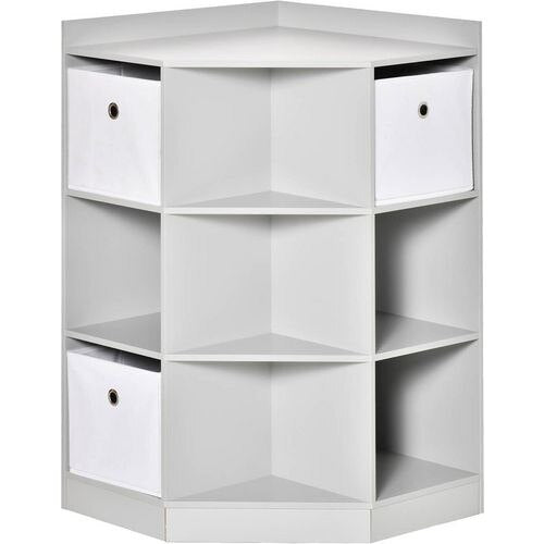 HOMCOM Kids Storage Cabinet 311-044GY Grey 57.4 (W) x 57.4 (D) x 94 (H) mm MDF, Melamine, Non-woven fabric