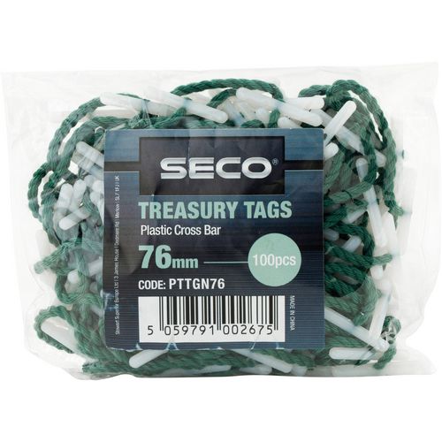 Seco Treasury Tags Plastic Green 76 mm Pack of 100