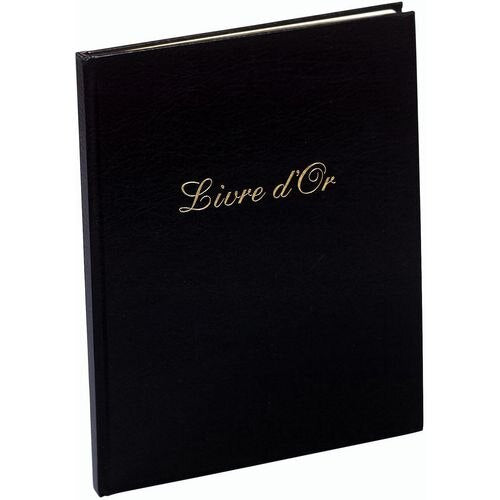 Exacompta Guest Book Cardboard, PU (Polyurethane), PVC (Polyvinyl Chloride) Black 4981E 23 (W) x 27 (D) x 1.2 (H) cm Pack of 2