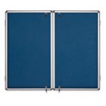 Bi-Office Enclore Indoor Lockable Notice Board Non Magnetic 40 x A4 Wall Mounted 243 (W) x 123 (H) cm Blue