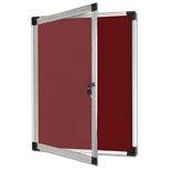 Bi-Office Enclore Indoor Lockable Notice Board Non Magnetic 15 x A4 Wall Mounted 116 (W) x 98 (H) cm Red