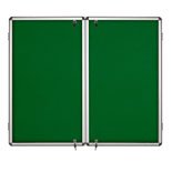 Bi-Office Enclore Indoor Lockable Notice Board Non Magnetic 32 x A4 Wall Mounted 183 (W) x 123 (H) cm Green