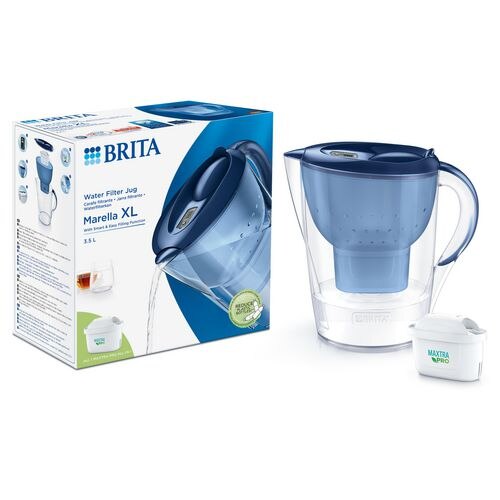 BRITA Marella XL Water Filter Jug 3.5 L Blue including MAXTRA PRO All-in-1 cartridge