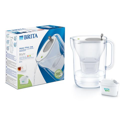 BRITA Style 1051125 Water Filter Jug 2.4 L Grey including MAXTRA PRO All-in-1 cartridge