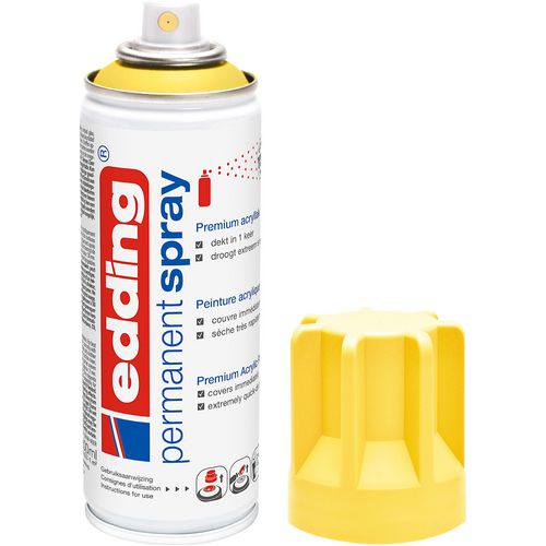edding Permanent Spray e-5200 Pastel Yellow Matt 200 ml Pack of 6