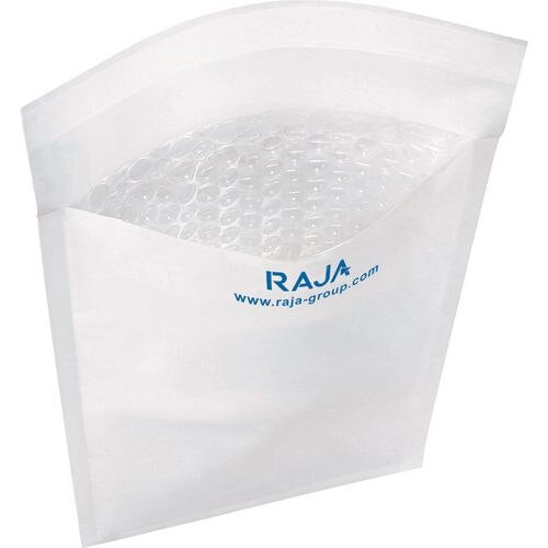 RAJA Padded Envelopes White Plain Kraft Paper, PE (Polyethylene) 470 (W) x 350 (H) mm Peel and Seal 75 gsm Recycled 50% Pack of 50