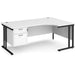 Dams International Right Hand Ergonomic Desk MC18ERP2KWH 1,800 x 1,200 x 725 x 800 - 990 mm