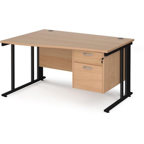 Dams International Wave Desk MCM14WLP2KB 1,400 x 725 x 800 - 990 mm